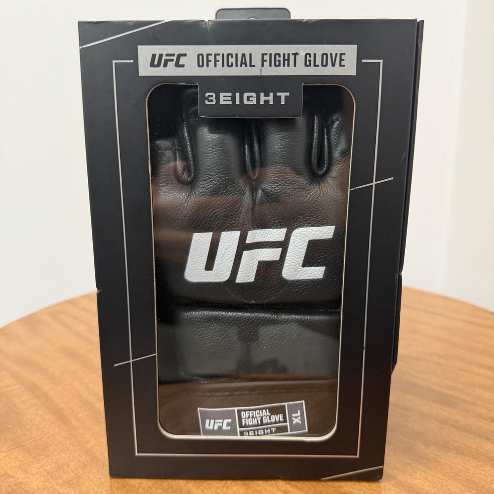 UFC Official Fight Glove 3EIGHT Mens XL Black Leather MMA UHK-90594